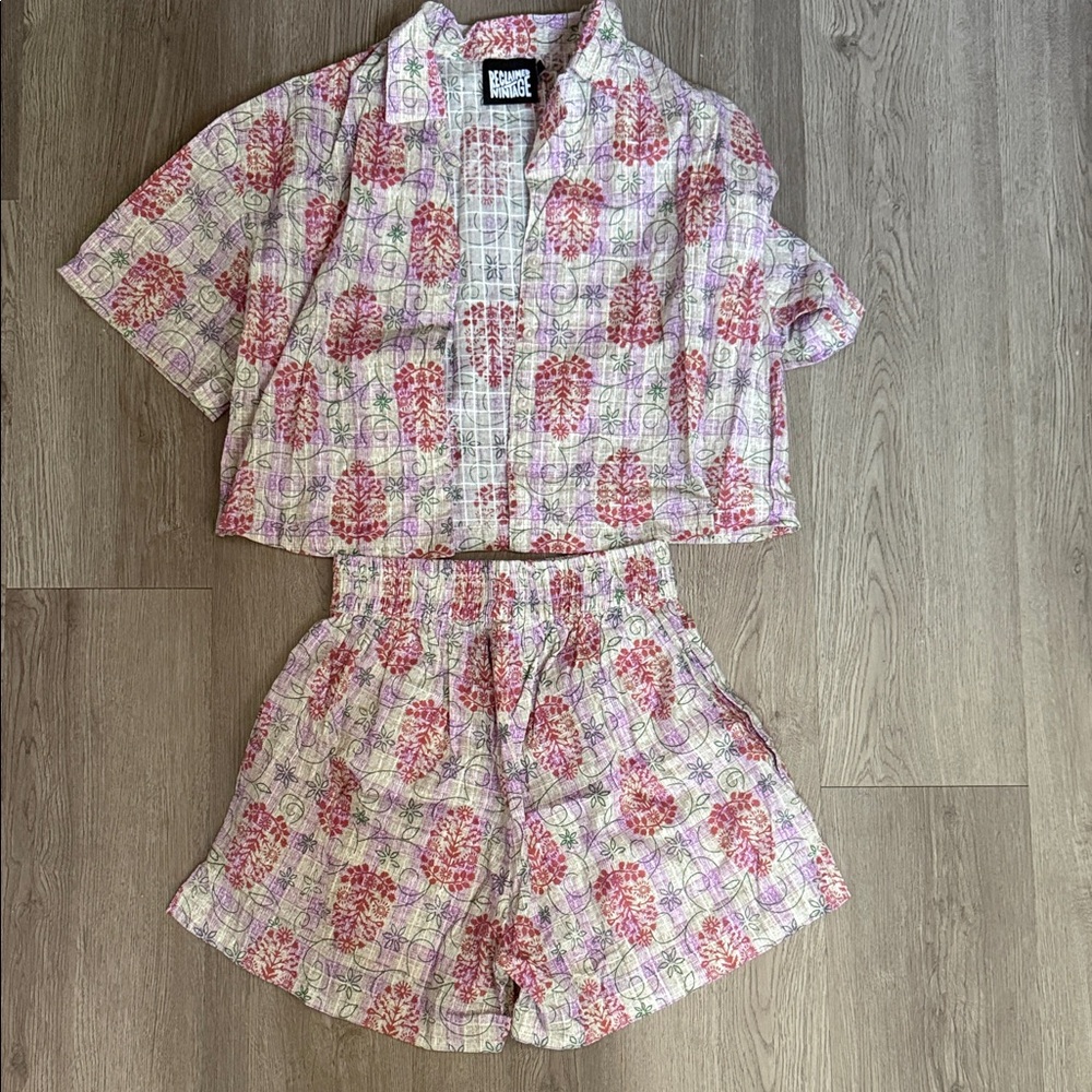 Floral Print Shirt and Shorts Set